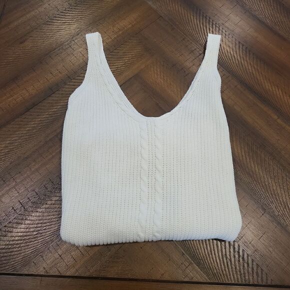 Vici Cable Knit Tank Medium Cream Color - Picture 6 of 6